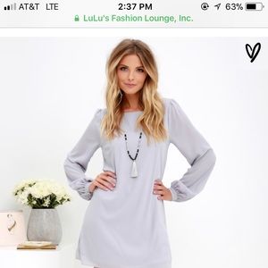 Lulus Light Grey Shift Dress